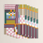 Retro Plaid Patchwork Collage Wrapping Paper Gallery Image 3