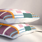 Retro Plaid Patchwork Collage Pillow Sham Gallery Image 3