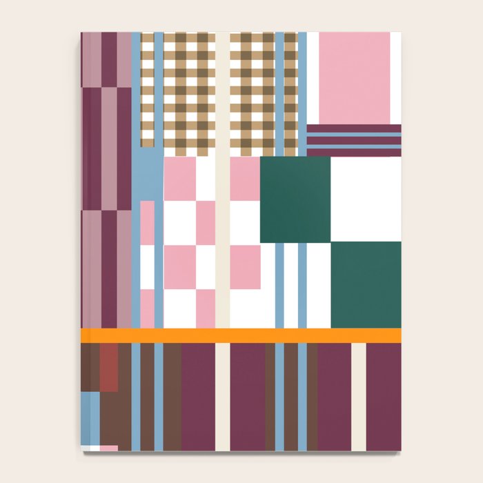 Retro Plaid Patchwork Collage Notebook Gallery Image 4