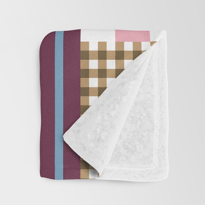 Retro Plaid Patchwork Collage Throw Blanket Gallery Image 3