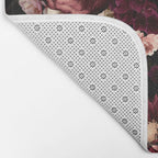 Vintage & Shabby Chic- Real Chrysanthemums Lush Midnight Flowers Botanical Garden Bath Mat Gallery Image 2