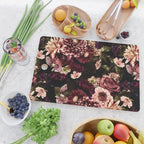 Vintage & Shabby Chic- Real Chrysanthemums Lush Midnight Flowers Botanical Garden Cutting Board Gallery Image 2