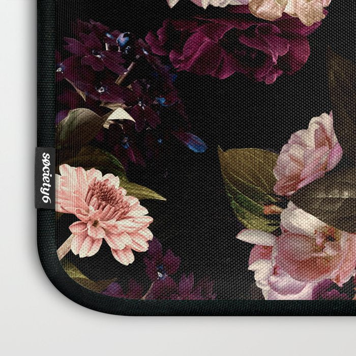 Vintage & Shabby Chic- Real Chrysanthemums Lush Midnight Flowers Botanical Garden Laptop Sleeve Gallery Image 3