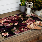 Vintage & Shabby Chic- Real Chrysanthemums Lush Midnight Flowers Botanical Garden Outdoor Rug Gallery Image 2