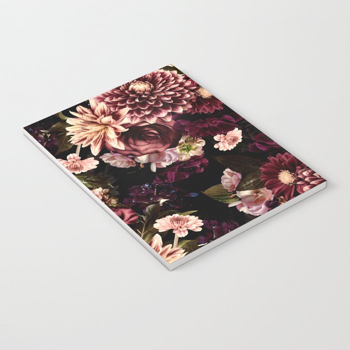 Vintage & Shabby Chic- Real Chrysanthemums Lush Midnight Flowers Botanical Garden Notebook Gallery Image 3