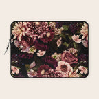 Vintage & Shabby Chic- Real Chrysanthemums Lush Midnight Flowers Botanical Garden Laptop Sleeve Gallery Image 1