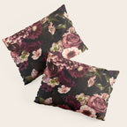 Vintage & Shabby Chic- Real Chrysanthemums Lush Midnight Flowers Botanical Garden Pillow Sham Gallery Image 3