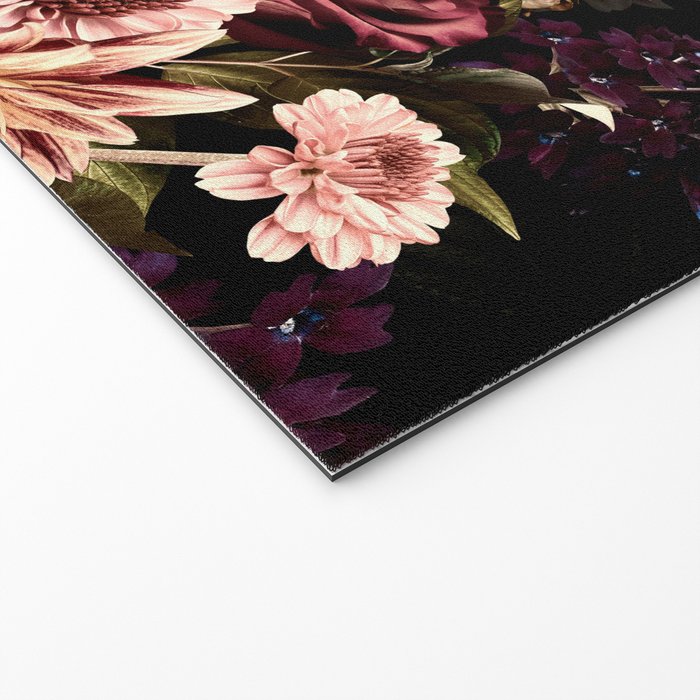 Vintage & Shabby Chic- Real Chrysanthemums Lush Midnight Flowers Botanical Garden Welcome Mat Gallery Image 2