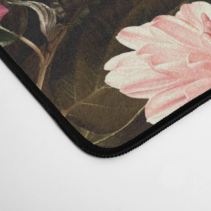 Vintage & Shabby Chic- Real Chrysanthemums Lush Midnight Flowers Botanical Garden Desk Mat Gallery Image 4