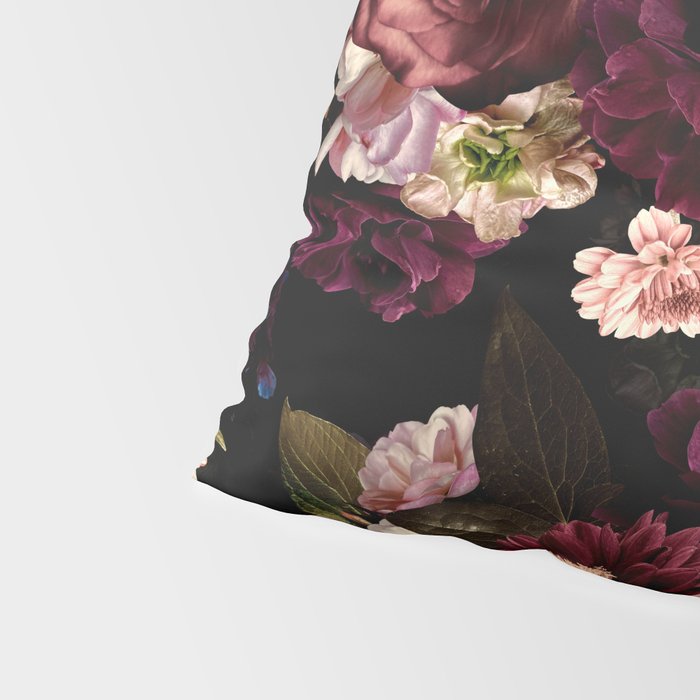 Vintage & Shabby Chic- Real Chrysanthemums Lush Midnight Flowers Botanical Garden Pillow Sham Gallery Image 4