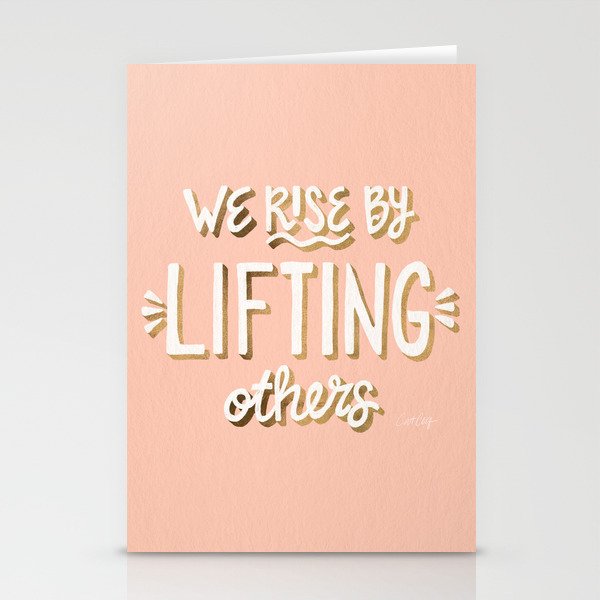 We Rise By Lifting Others - Blush & Gold Stationery Card Gallery Image 2