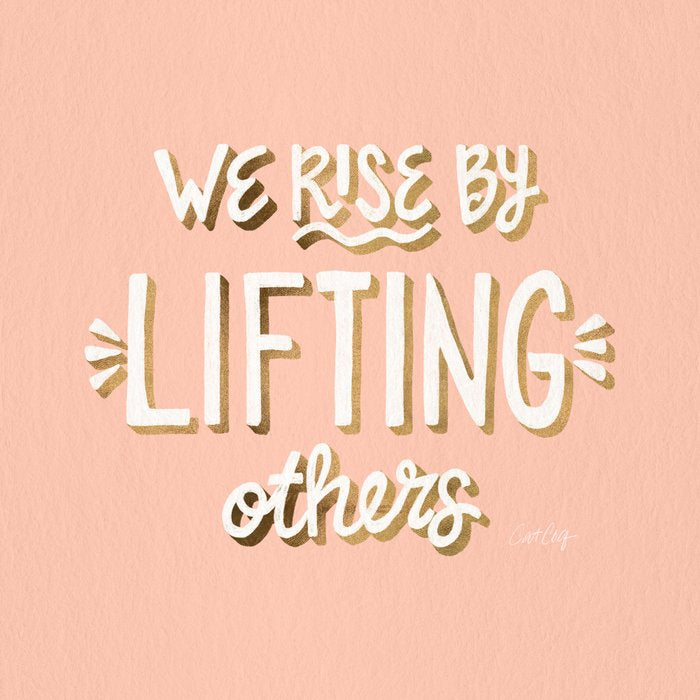 We Rise By Lifting Others - Blush & Gold Coffee Mug Gallery Image 2