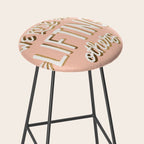 We Rise By Lifting Others - Blush & Gold Stool Gallery Image 2