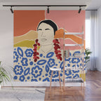 Trends, Bohemian Abstract Matisse Woman, Fashion Grapes Eclectic Illustration, Colorful Boho Contemporary Modern  Wall Mural Gallery Image 1