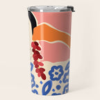 Trends, Bohemian Abstract Matisse Woman, Fashion Grapes Eclectic Illustration, Colorful Boho Contemporary Modern  Travel Mug Gallery Image 2