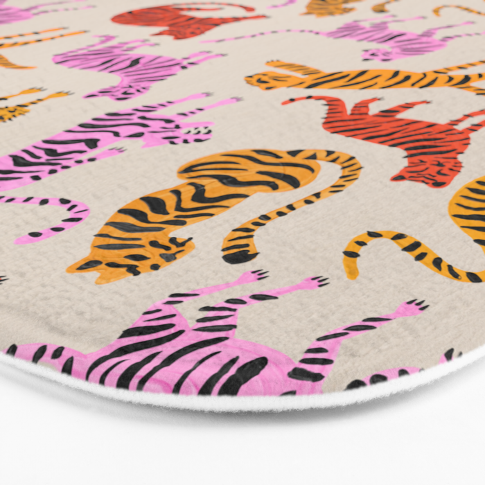 Tiger Collection - Pink & Yellow Palette Bath Mat Gallery Image 3