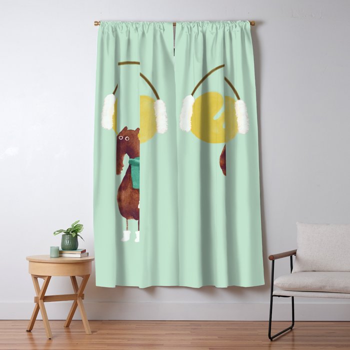 This moose is ready for winter Window Curtain Gallery Image 5