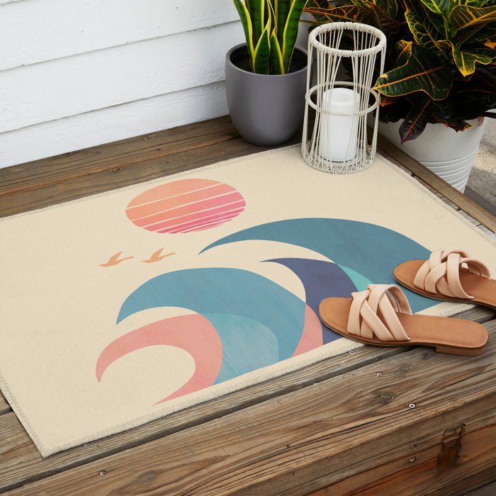 Ocean call Outdoor Rug Gallery Image 2