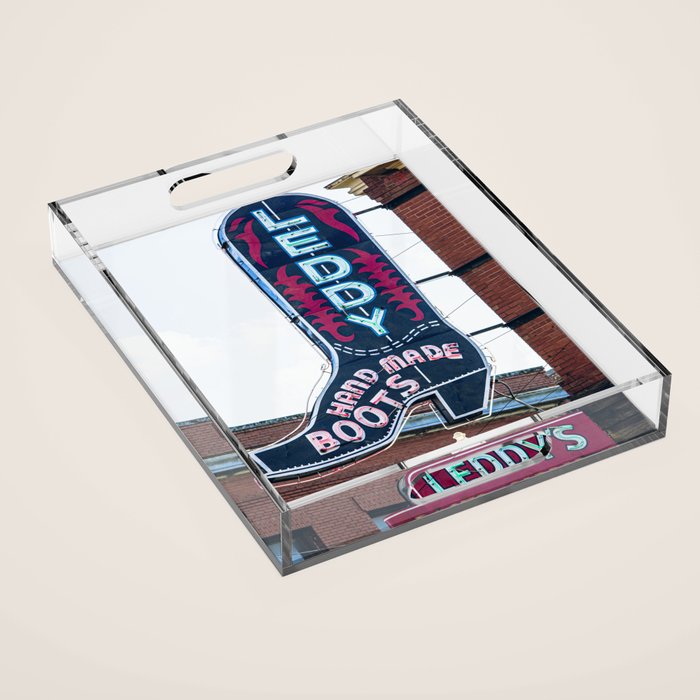 Leddy Boots Fort Worth Texas Stockyards Acrylic Tray Gallery Image 1