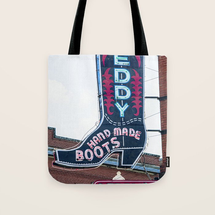 Leddy Boots Fort Worth Texas Stockyards Tote Bag Gallery Image 1