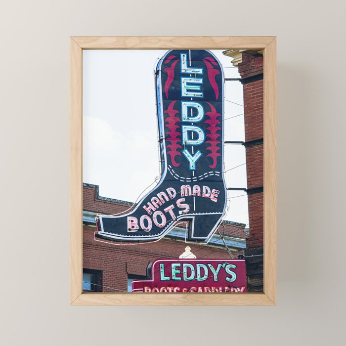 Leddy Boots Fort Worth Texas Stockyards Mini Art Print Gallery Image 1