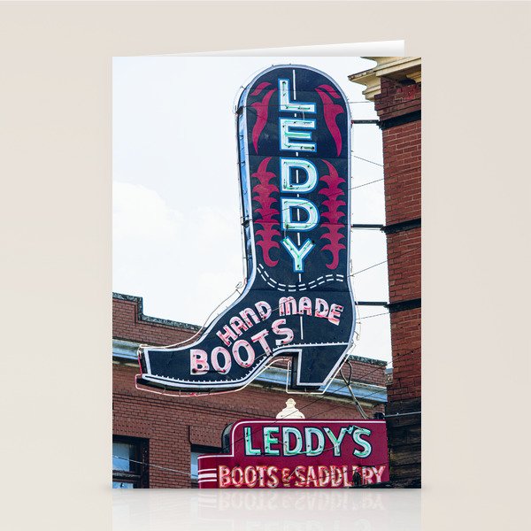 Leddy Boots Fort Worth Texas Stockyards Stationery Card Gallery Image 1