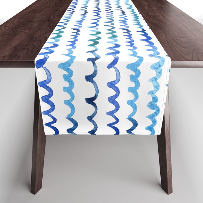 Watercolor Waves Table Runner Gallery Image 1