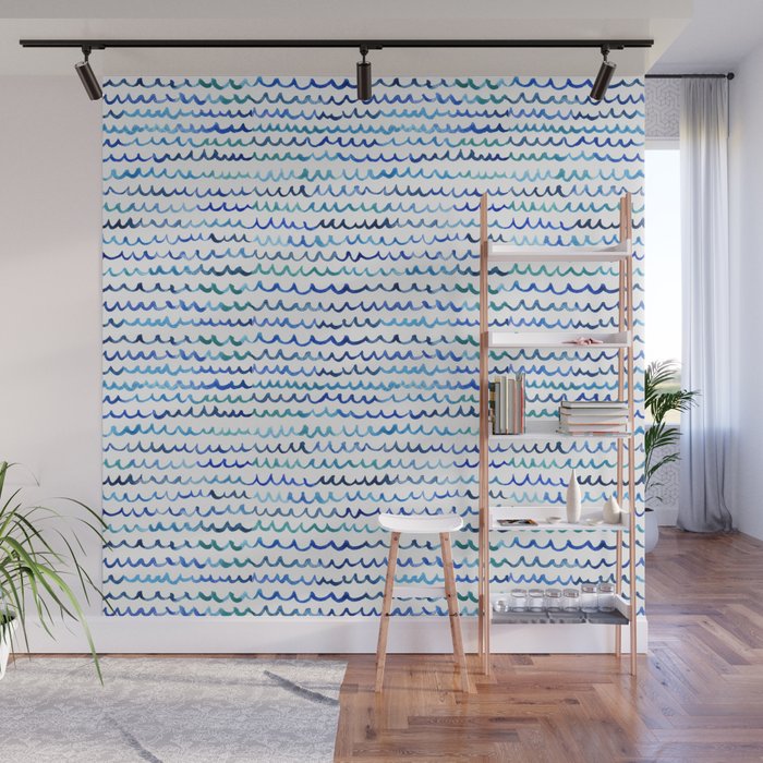 Watercolor Waves Wall Mural Gallery Image 1