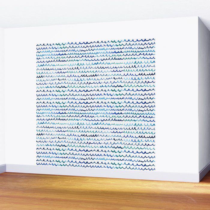 Watercolor Waves Wall Mural Gallery Image 2