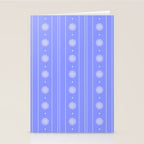 Daisy Stripes Cozy Cottage Pattern in Periwinkle Purple Stationery Card Gallery Image 2