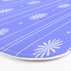 Daisy Stripes Cozy Cottage Pattern in Periwinkle Purple Bath Mat Gallery Image 3