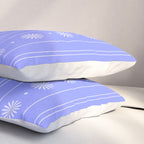 Daisy Stripes Cozy Cottage Pattern in Periwinkle Purple Pillow Sham Gallery Image 3