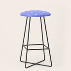 Daisy Stripes Cozy Cottage Pattern in Periwinkle Purple Stool Gallery Image 1