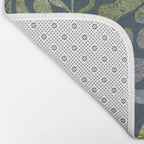 Endless Dark Leaf Illustration 1.2 Celestial Blue-Green Bath Mat Gallery Image 2