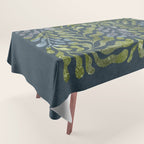 Endless Dark Leaf Illustration 1.2 Celestial Blue-Green Tablecloth Gallery Image 1