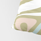 Retro Abstract New Groove Swirl Pattern Soft Sage Green Light Blue Pillow Sham Gallery Image 4