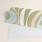 Retro Abstract New Groove Swirl Pattern Soft Sage Green Light Blue Wrapping Paper Gallery Image 2