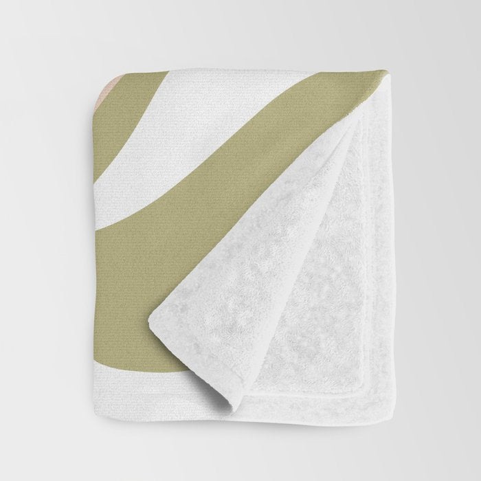 Retro Abstract New Groove Swirl Pattern Soft Sage Green Light Blue Throw Blanket Gallery Image 3