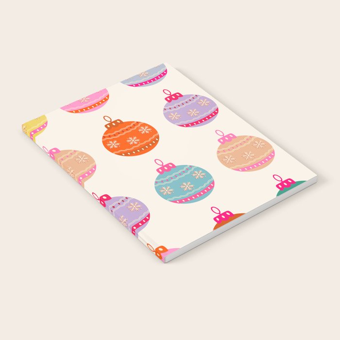 Retro Colorful Christmas Baubles Notebook Gallery Image 2