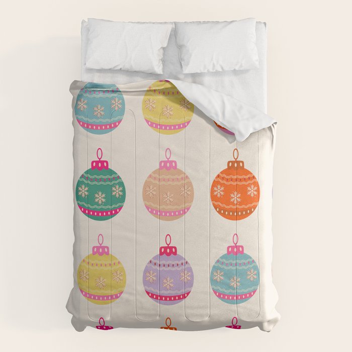 Retro Colorful Christmas Baubles Comforter Gallery Image 6