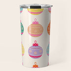 Retro Colorful Christmas Baubles Travel Mug Gallery Image 1