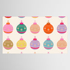 Retro Colorful Christmas Baubles Tablecloth Gallery Image 2