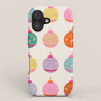 Retro Colorful Christmas Baubles iPhone Case Gallery Image 1