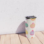 Retro Colorful Christmas Baubles Travel Mug Gallery Image 4