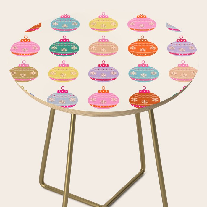 Retro Colorful Christmas Baubles Side Table Gallery Image 2