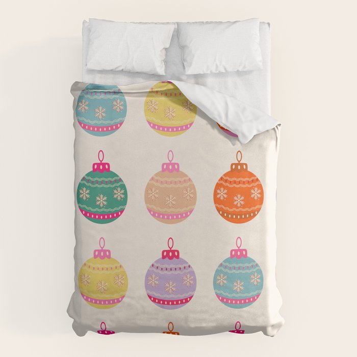 Retro Colorful Christmas Baubles Duvet Cover Gallery Image 6