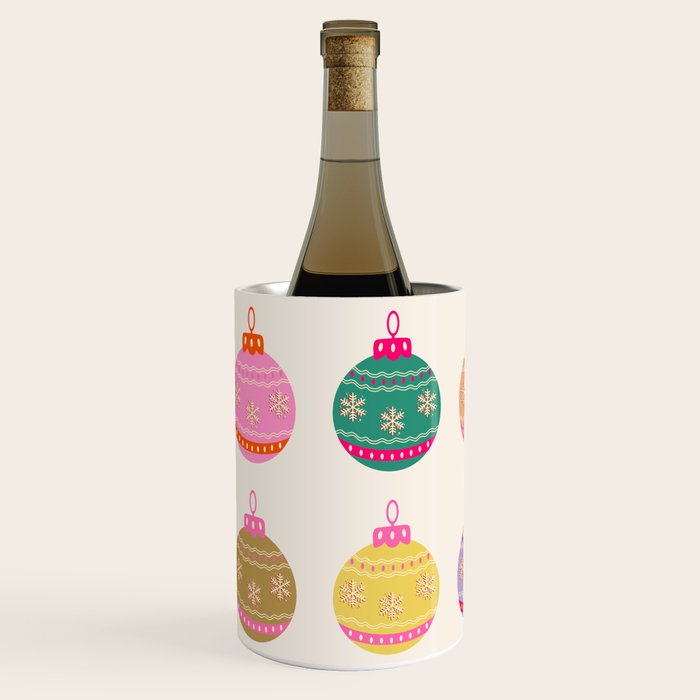 Retro Colorful Christmas Baubles Wine Chiller Gallery Image 2