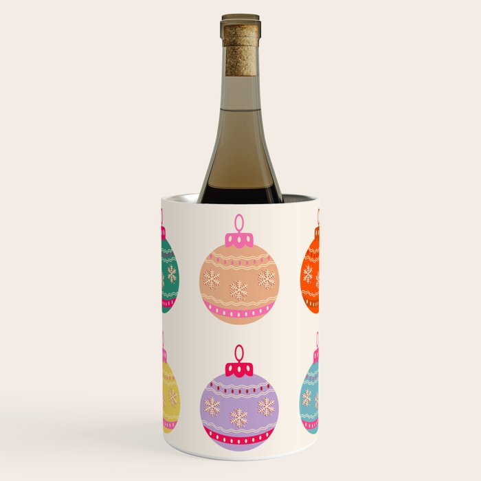 Retro Colorful Christmas Baubles Wine Chiller Gallery Image 1