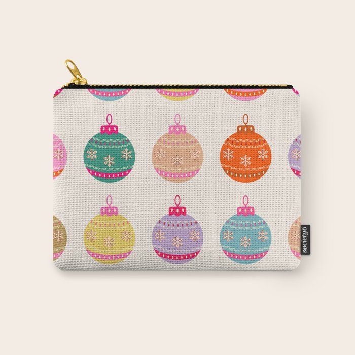 Retro Colorful Christmas Baubles Carry All Pouch Gallery Image 1
