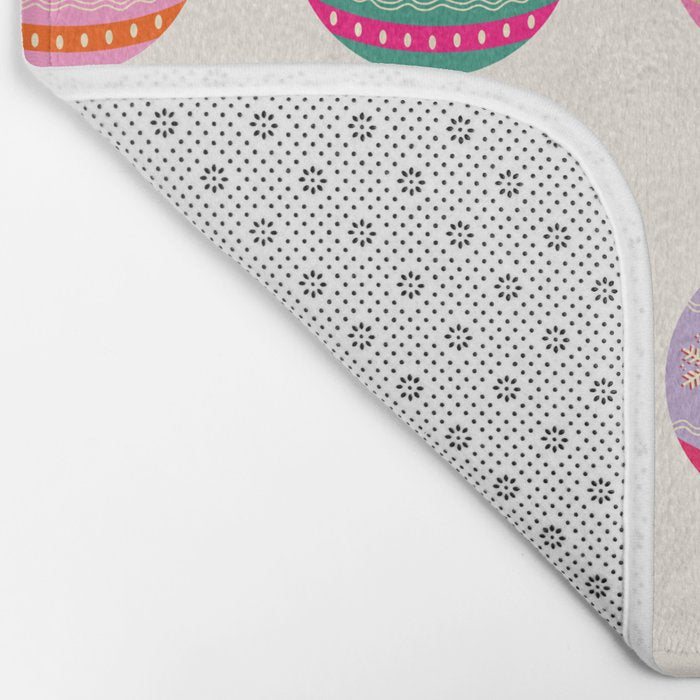 Retro Colorful Christmas Baubles Bath Mat Gallery Image 2